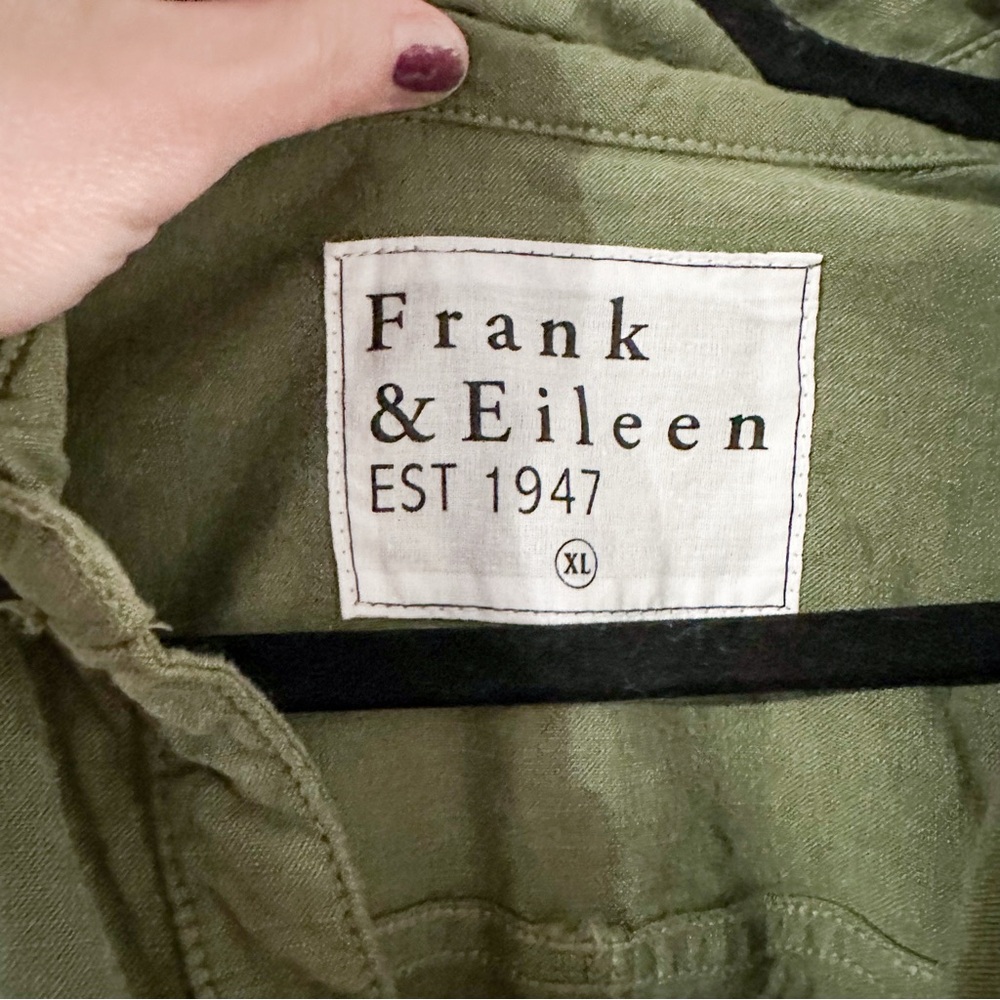 Frank & Eileen Ireland Long-Sleeve Playsuit Italian Performance Linen Size XL - Picture 3 of 8